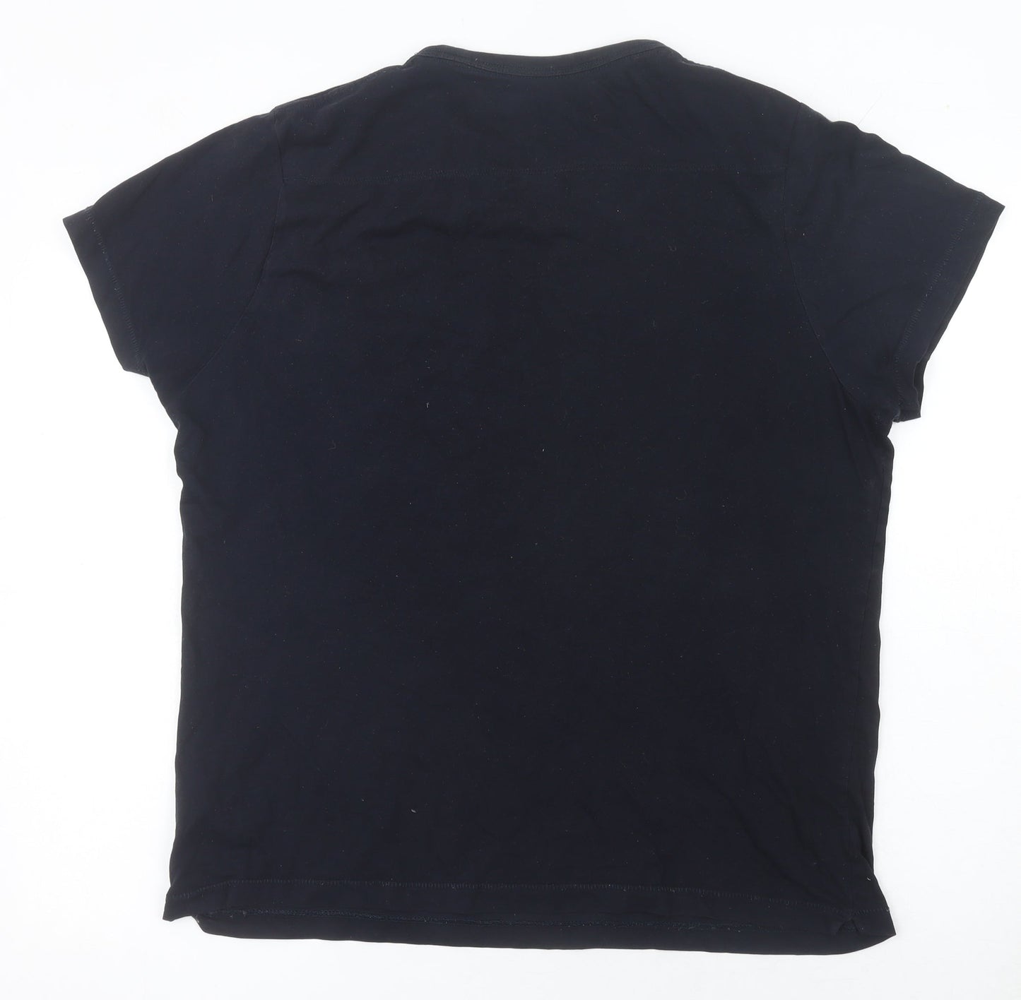 French Connection Women's Black White Striped Cotton T-Shirt L