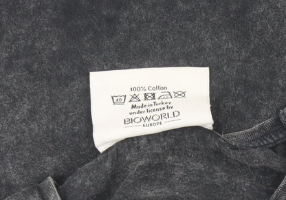 Womens UK Size M Bioworld Black Basic T-Shirt