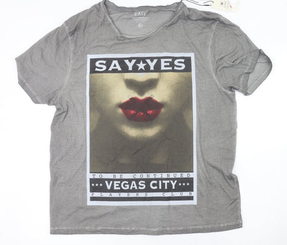 Mens UK Size XL Easy Grey  T-Shirt