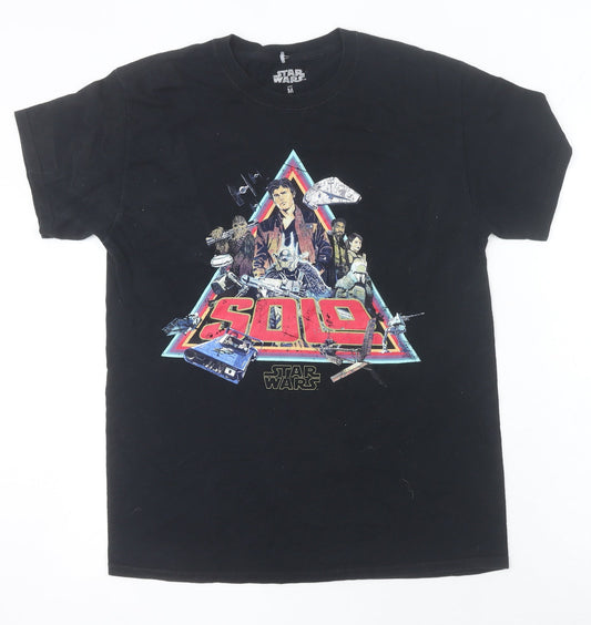 Star Wars Solo Black Graphic T-Shirt Men's Medium Cotton