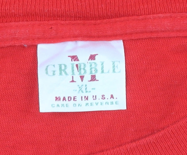 Mens UK Size XL Gribble Red  T-Shirt