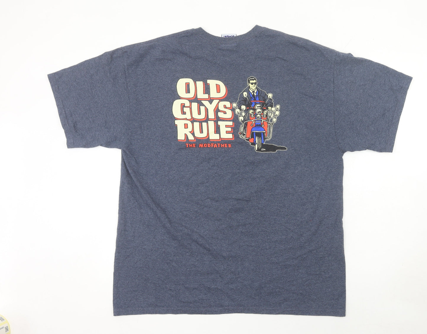 Old Guys Rule Men's Blue XL Graphic Motorcycle T-Shirt