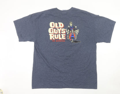 Old Guys Rule Men's Blue XL Graphic Motorcycle T-Shirt