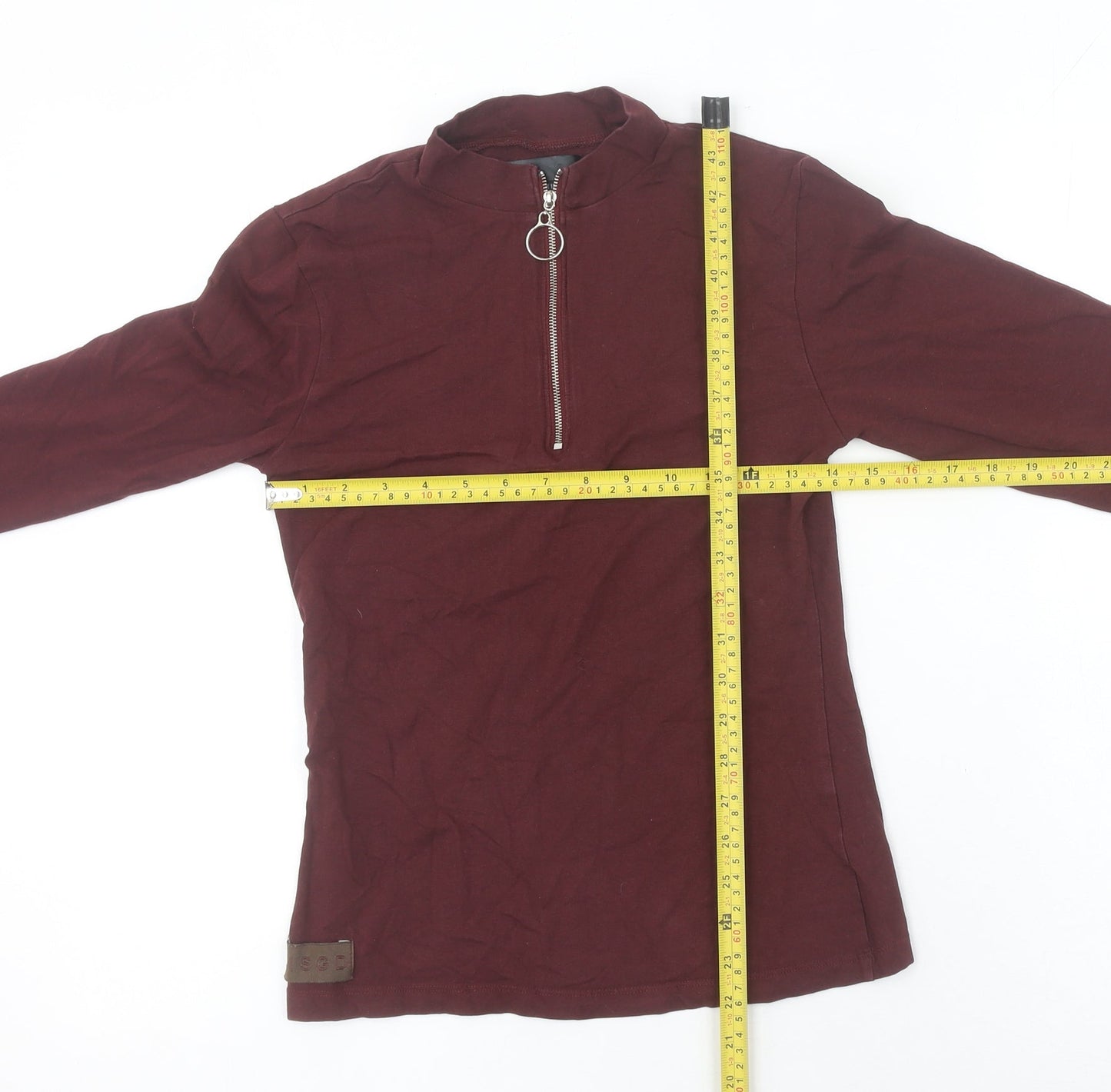 Womens UK Size 10 Unknown Brown Basic T-Shirt