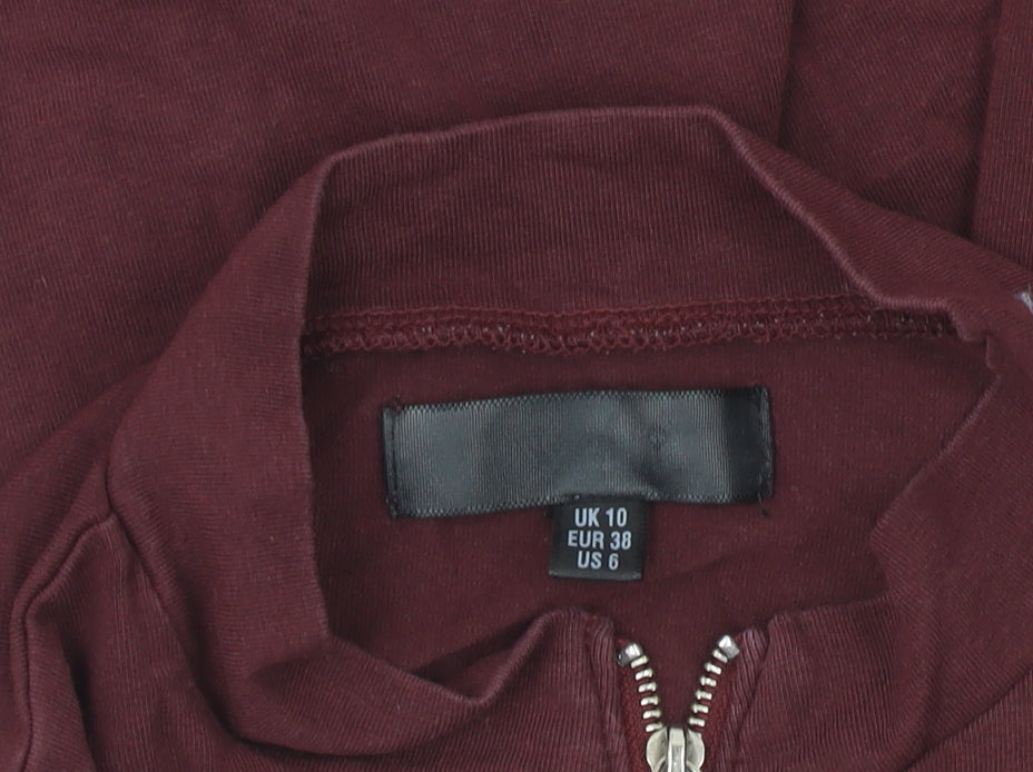 Womens UK Size 10 Unknown Brown Basic T-Shirt