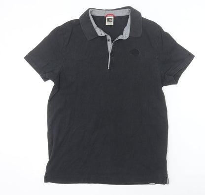 The North Face Men's Black Cotton Polo Shirt Size L Outdoor Casual