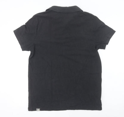 The North Face Men's Black Cotton Polo Shirt Size L Outdoor Casual