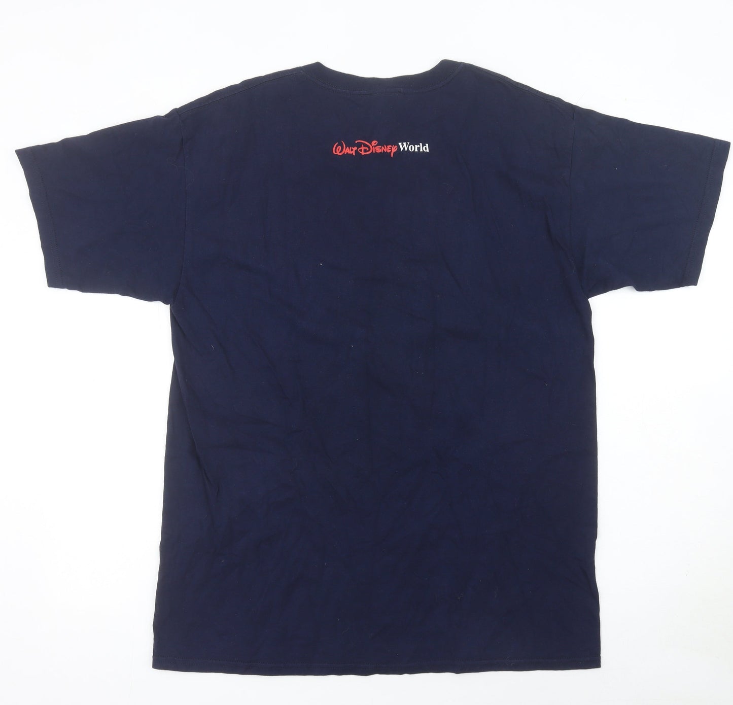 Walt Disney World Men’s Navy T-Shirt L Mickey USA Flag Graphic Cotton