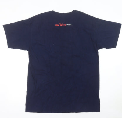 Walt Disney World Men’s Navy T-Shirt L Mickey USA Flag Graphic Cotton