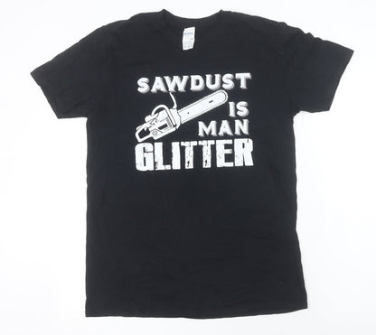Mens UK Size M Gildan Black  T-Shirt