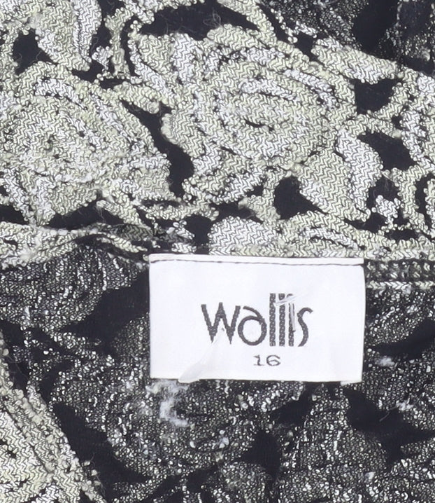 Womens UK Size 16 Wallis Black Camisole Blouse