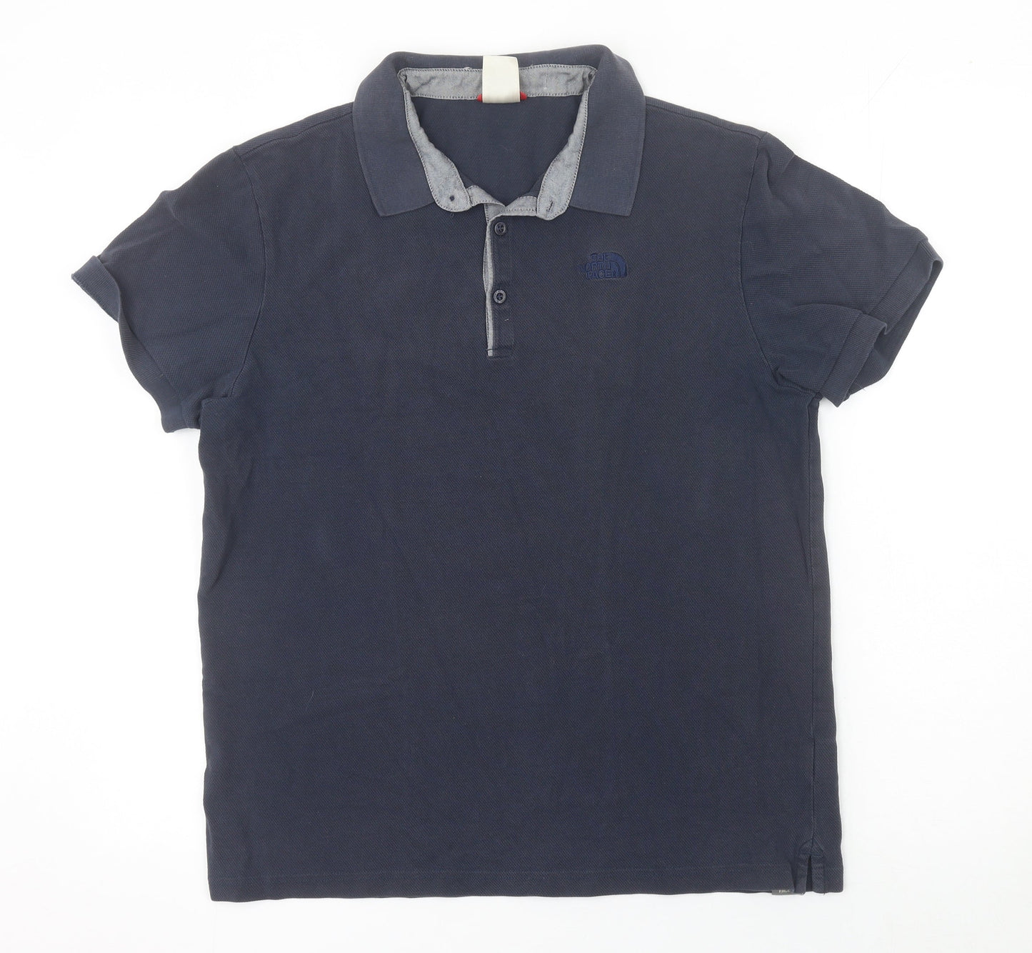 The North Face Men's Blue Cotton Polo Shirt Size L Regular Fit