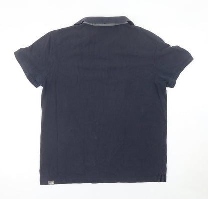 The North Face Men's Blue Cotton Polo Shirt Size L Regular Fit