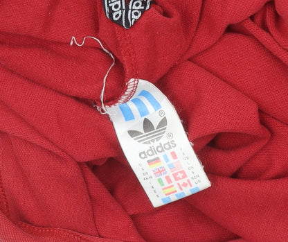 Adidas Men's Red Polo Shirt Size M Regular Fit Cotton Blend