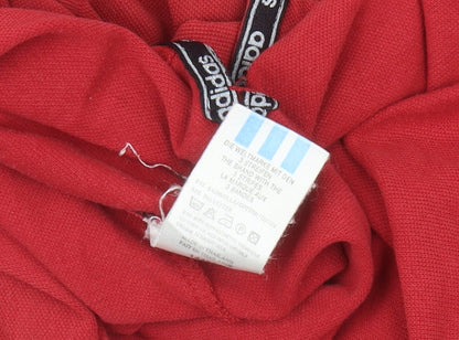 Adidas Men's Red Polo Shirt Size M Regular Fit Cotton Blend
