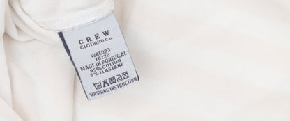 Crew Clothing Co. Women’s Ivory Striped 3/4 Sleeve Cotton T-Shirt Size 12