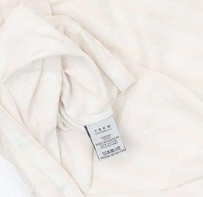 Crew Clothing Co. Women’s Ivory Striped 3/4 Sleeve Cotton T-Shirt Size 12