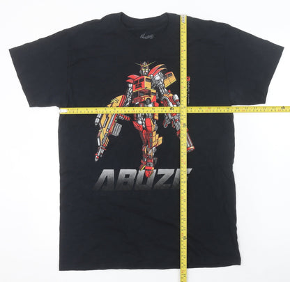 Abuze Men’s Black Gundam Anime Graphic Cotton T-Shirt Size M
