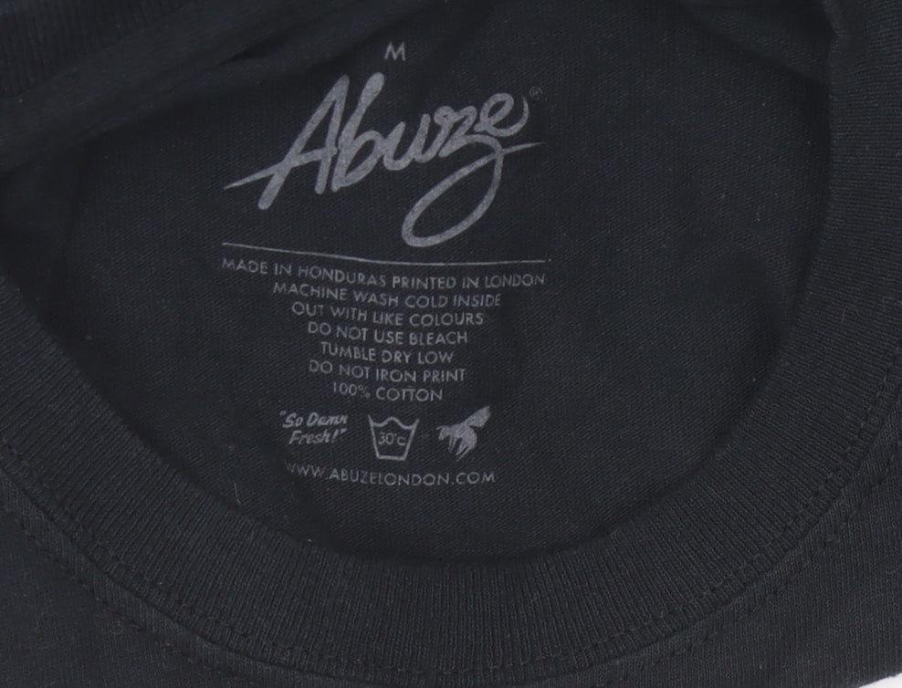 Abuze Men’s Black Gundam Anime Graphic Cotton T-Shirt Size M