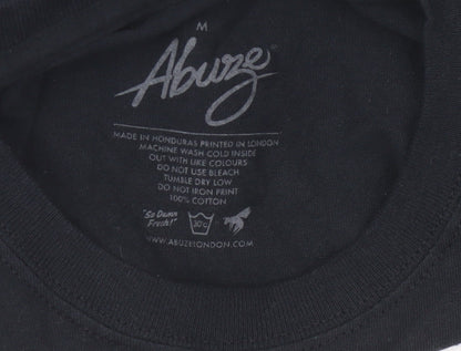 Abuze Men’s Black Gundam Anime Graphic Cotton T-Shirt Size M