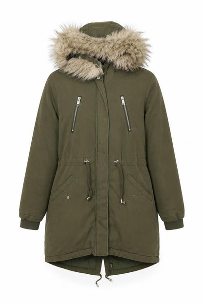 Womens UK Size 8 New Look Green Parka Coat