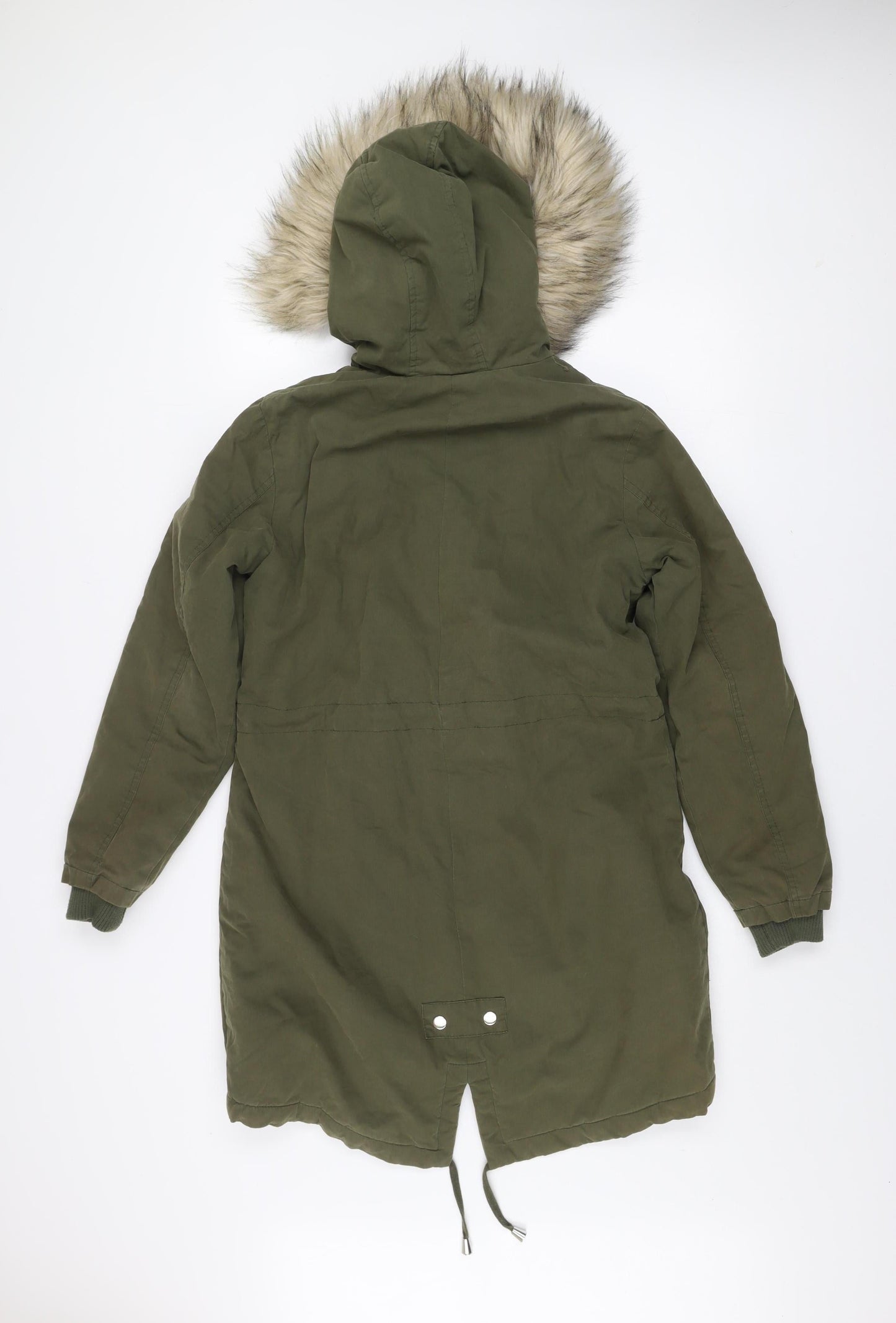 Womens UK Size 8 New Look Green Parka Coat