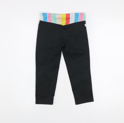 Nike Womens Black Dri-FIT Cropped Leggings Size Small Multi Logo