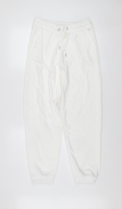 Womens UK Size 14 Stradivarius Relaxed Fit Jogger White Trousers
