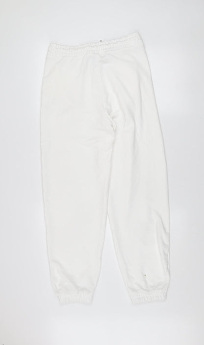 Womens UK Size 14 Stradivarius Relaxed Fit Jogger White Trousers