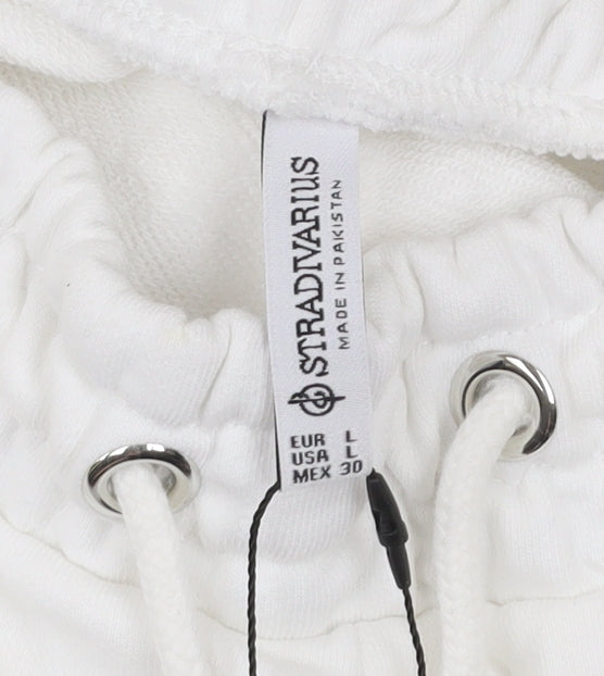Womens UK Size 14 Stradivarius Relaxed Fit Jogger White Trousers