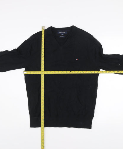 Tommy Hilfiger Men’s Black V-Neck Cotton Cashmere Jumper M