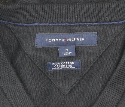 Tommy Hilfiger Men’s Black V-Neck Cotton Cashmere Jumper M