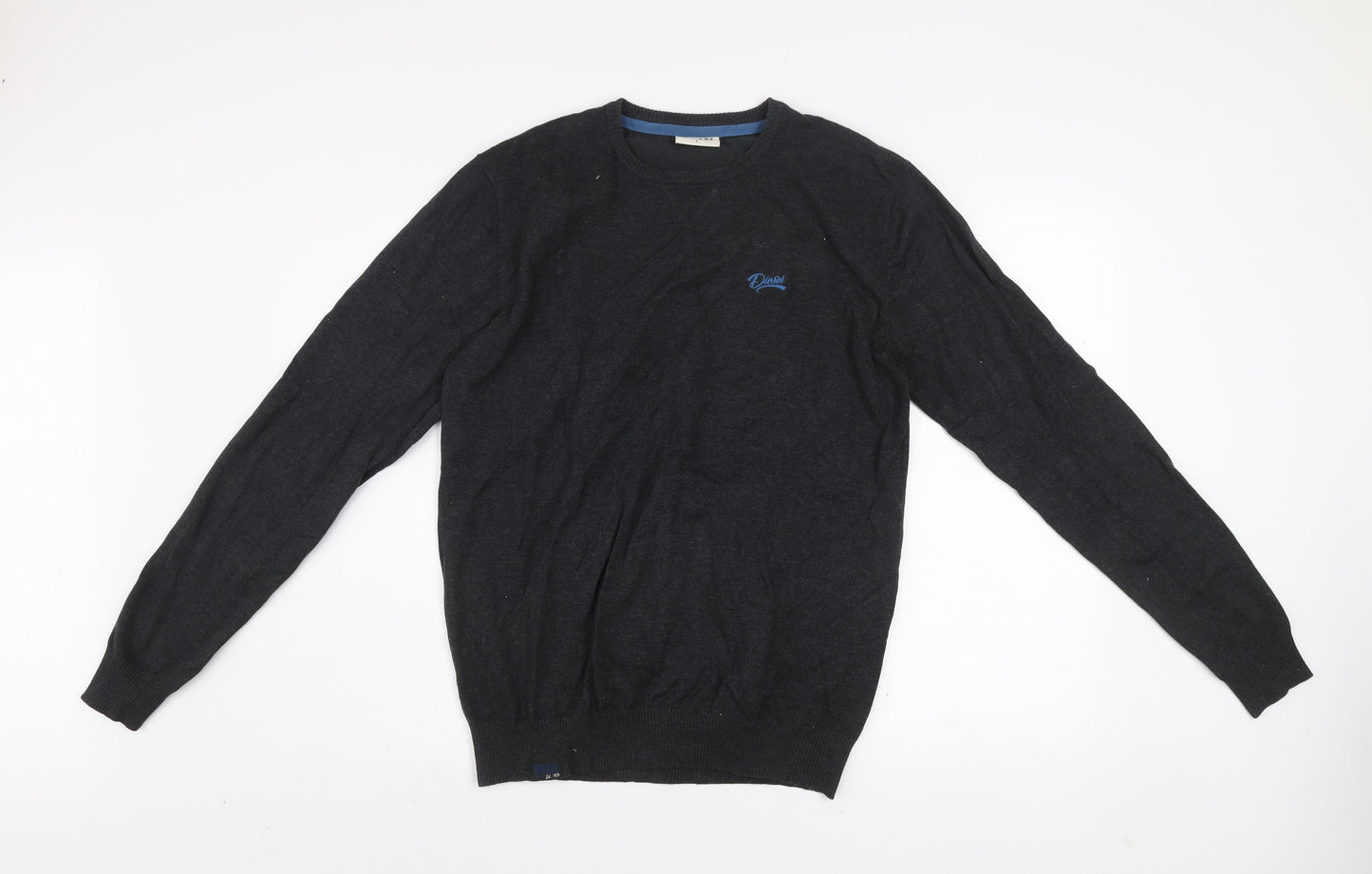 Diesel Men's Black L Crew Neck Knitted Pullover Jumper