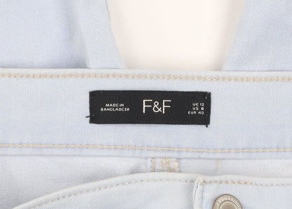 F&F Women’s Light Blue Skinny Jeans Size 12 Stretch Denim