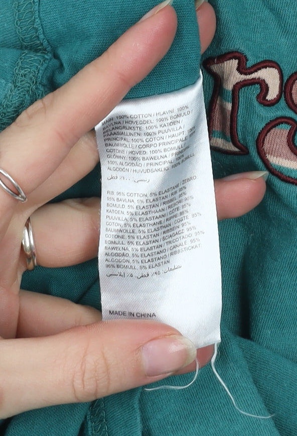 Kickers Men's Green Small Graphic Logo Cotton Crew Neck T-Shirt