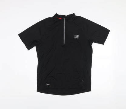 Karrimor Men's Black Running T-Shirt M X-Lite Short Sleeve 1/4 Zip