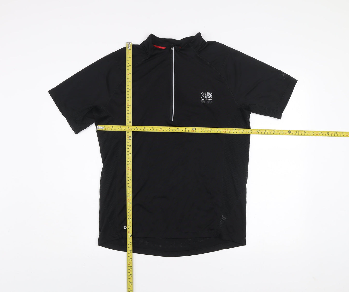 Karrimor Men's Black Running T-Shirt M X-Lite Short Sleeve 1/4 Zip