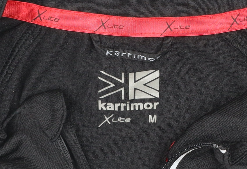 Karrimor Men's Black Running T-Shirt M X-Lite Short Sleeve 1/4 Zip