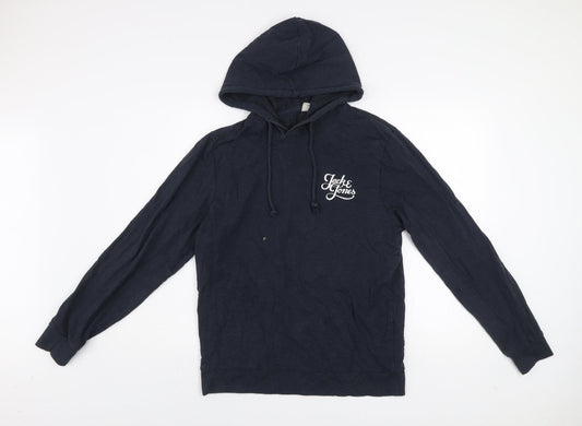Mens UK Size M JACK & JONES Blue Pullover Hoodie