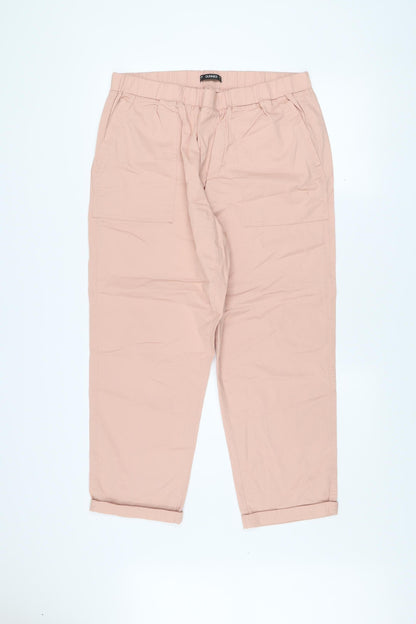 Womens UK Size L Dunnes Regular Fit Cargo Pink Trousers