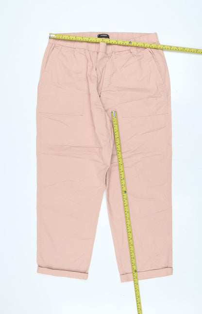 Womens UK Size L Dunnes Regular Fit Cargo Pink Trousers