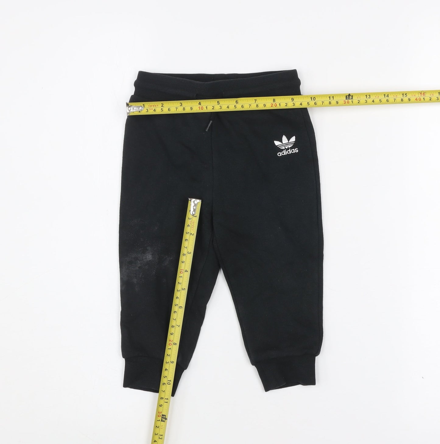 Adidas Unisex Baby Black Jogger Sweatpants 12-18 Months Cotton Blend