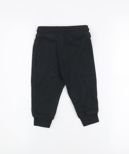 Adidas Unisex Baby Black Jogger Sweatpants 12-18 Months Cotton Blend