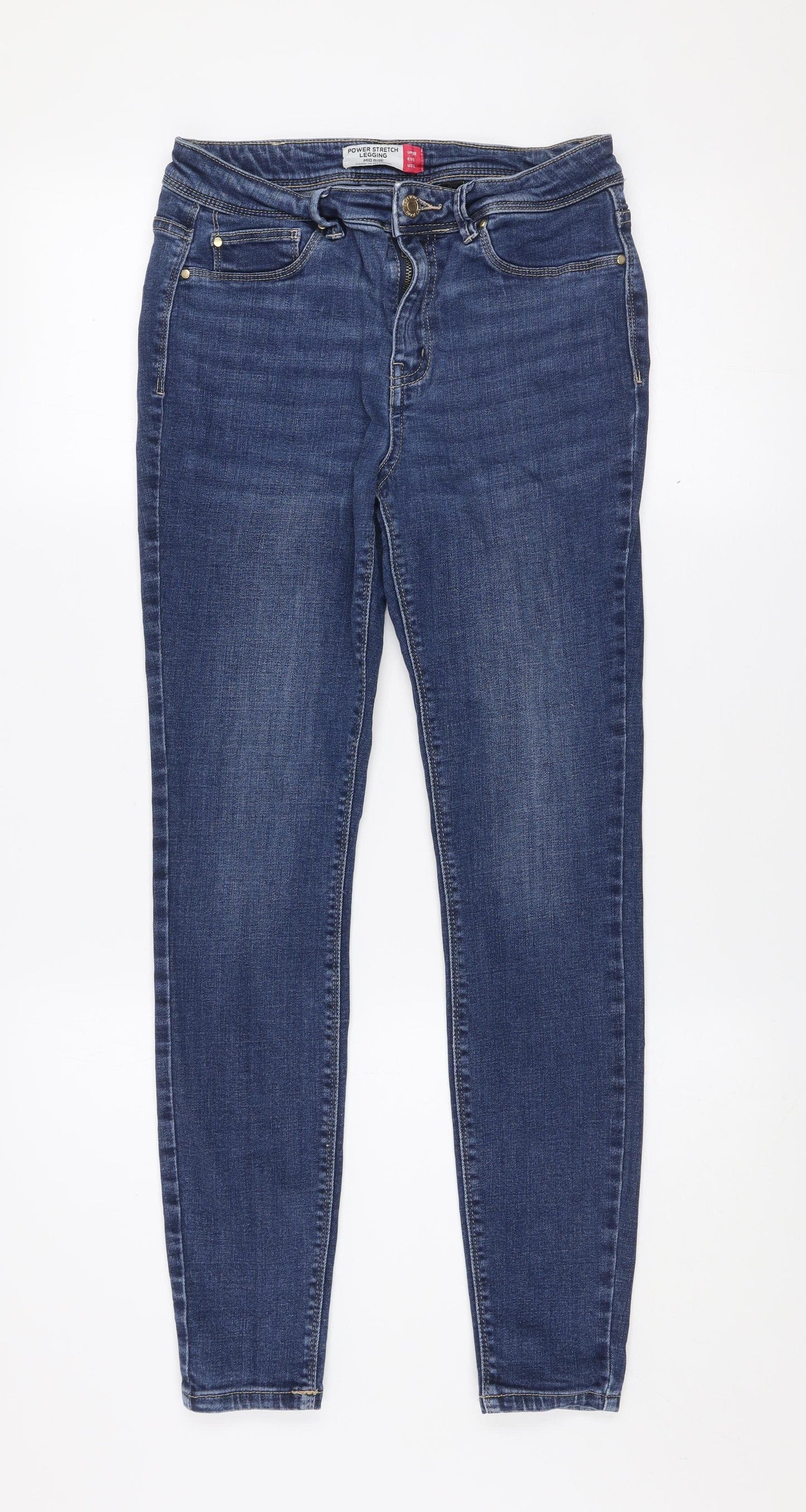 Next Women Blue Mid Rise Power Stretch Jegging Jeans Size 10R