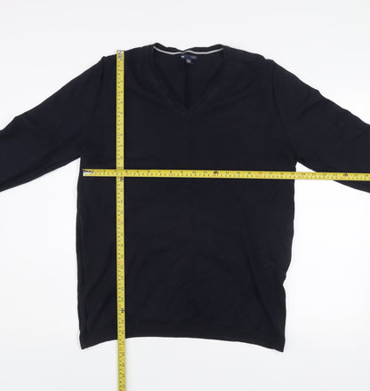 Gap Men's Blue V-Neck Pima Cotton Pullover Jumper XL