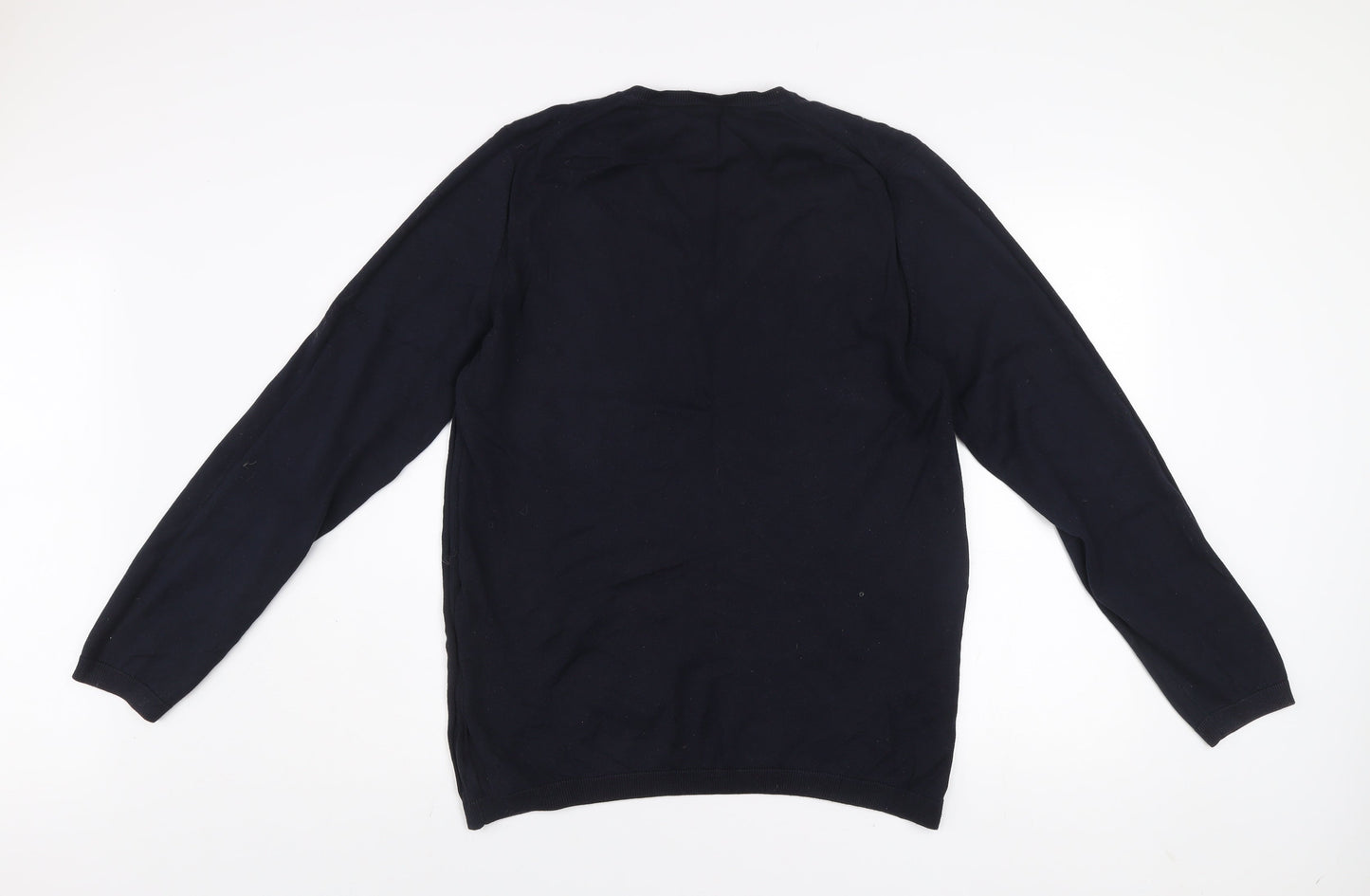 Gap Men's Blue V-Neck Pima Cotton Pullover Jumper XL