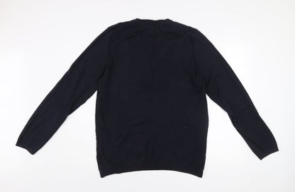 Gap Men's Blue V-Neck Pima Cotton Pullover Jumper XL