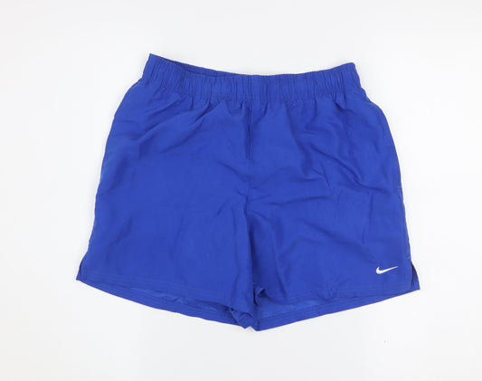 Nike Men's Blue Athletic Shorts M Polyester Elastic Waist Quick Dry