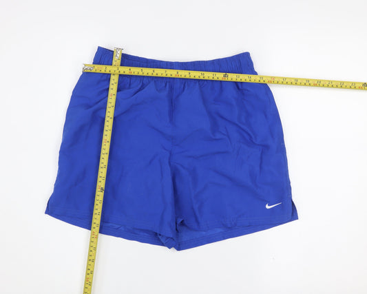 Nike Men's Blue Athletic Shorts M Polyester Elastic Waist Quick Dry