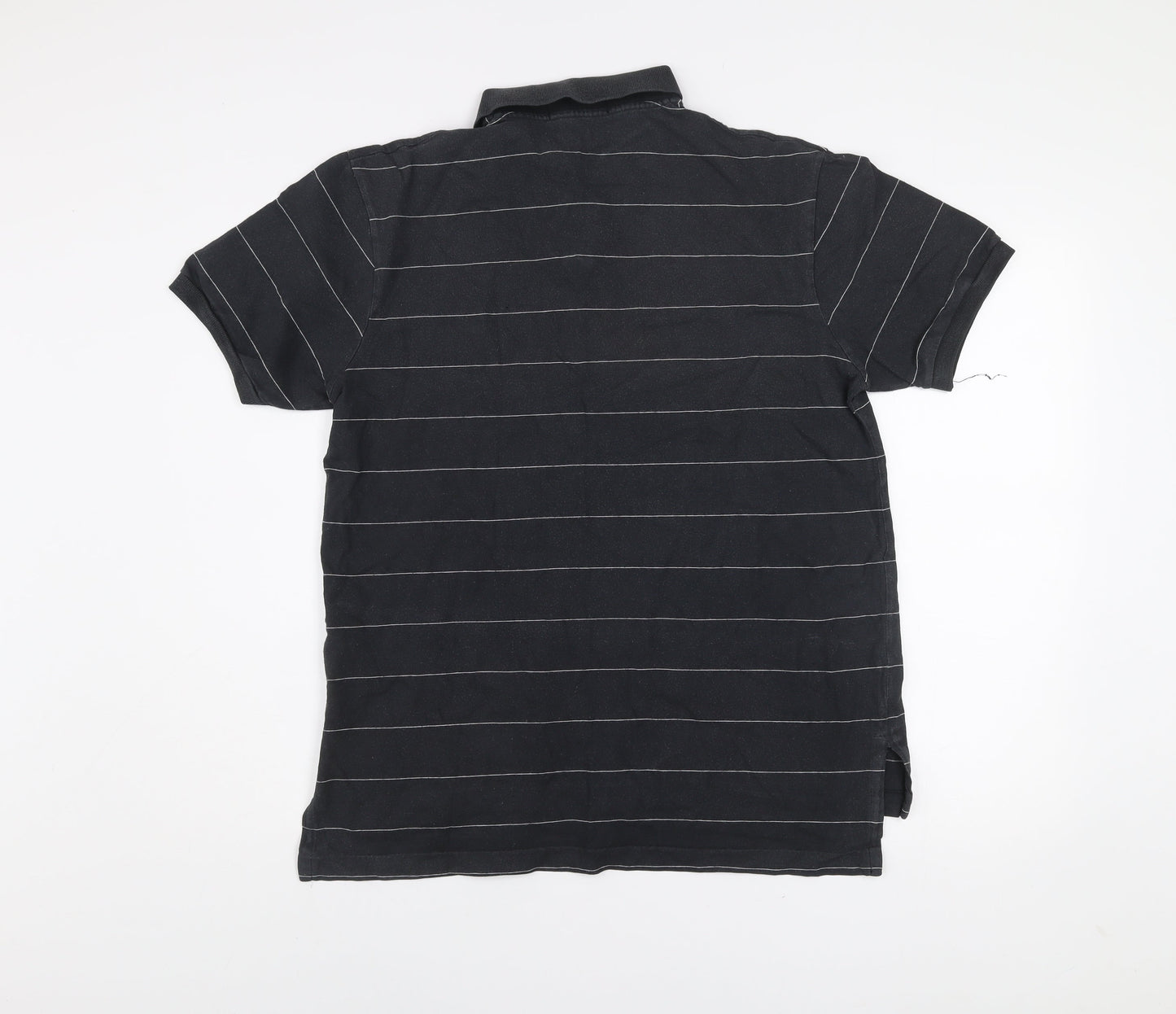 Ralph Lauren Men's Black Striped Cotton Polo Shirt Size M